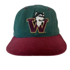 Vintage Washington Huskies Hat New Era Wool 5950 Model Fitted 7 3/8 UW Baseball